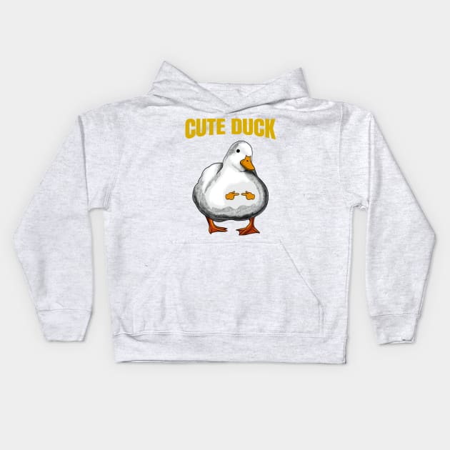 cute duck meme Kids Hoodie by milatees